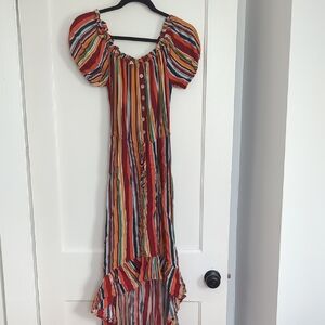 New Look  Women's Multicolor Striped High Low Dress Size M NWT
